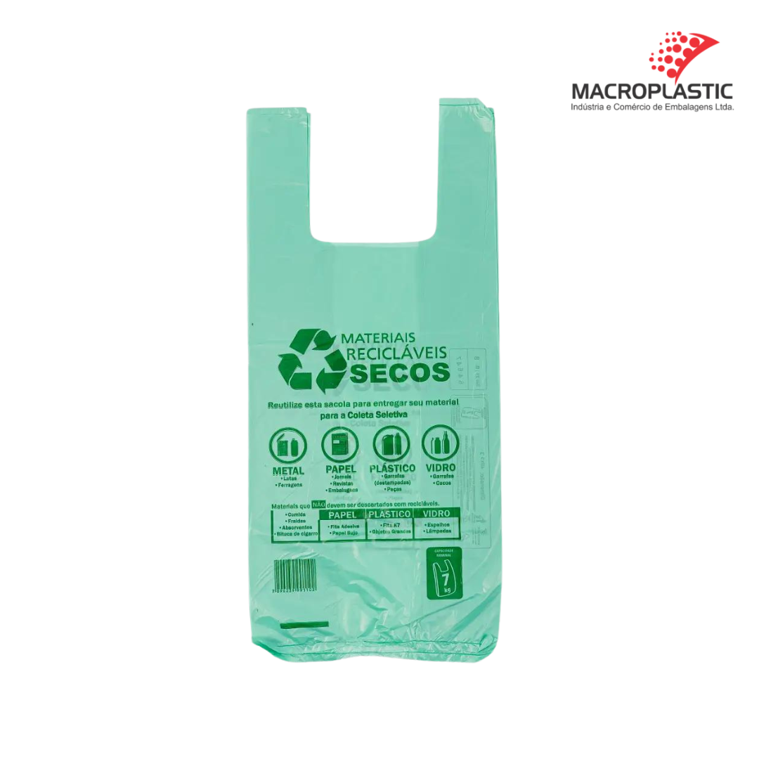 Sacola Verde ou Cinza 48 x 55 com capacidade para 10kg – LEI SP