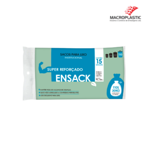 Ensack Transparente Institucional - Fardo com 25 rolos - 100L - 15 sacos