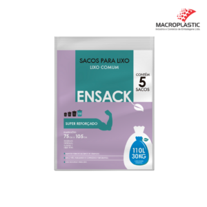Ensack Azul Lixo Comum - Fardo com 25 rolos - 110L -5 Unid