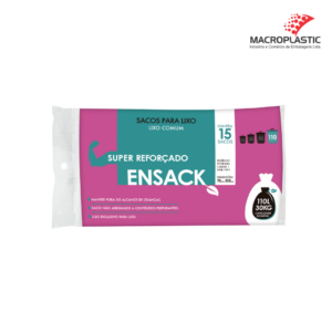 Ensack Preto Lixo Comum - Fardo com 50 Almofadas - 110L - 15 sacos